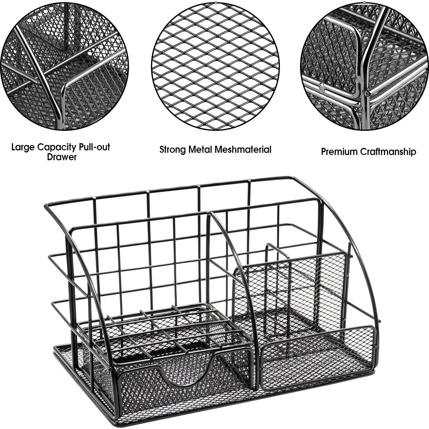 Set de Suministros de Oficina KAAKOW Negro - Organizador, Grapadora y Más