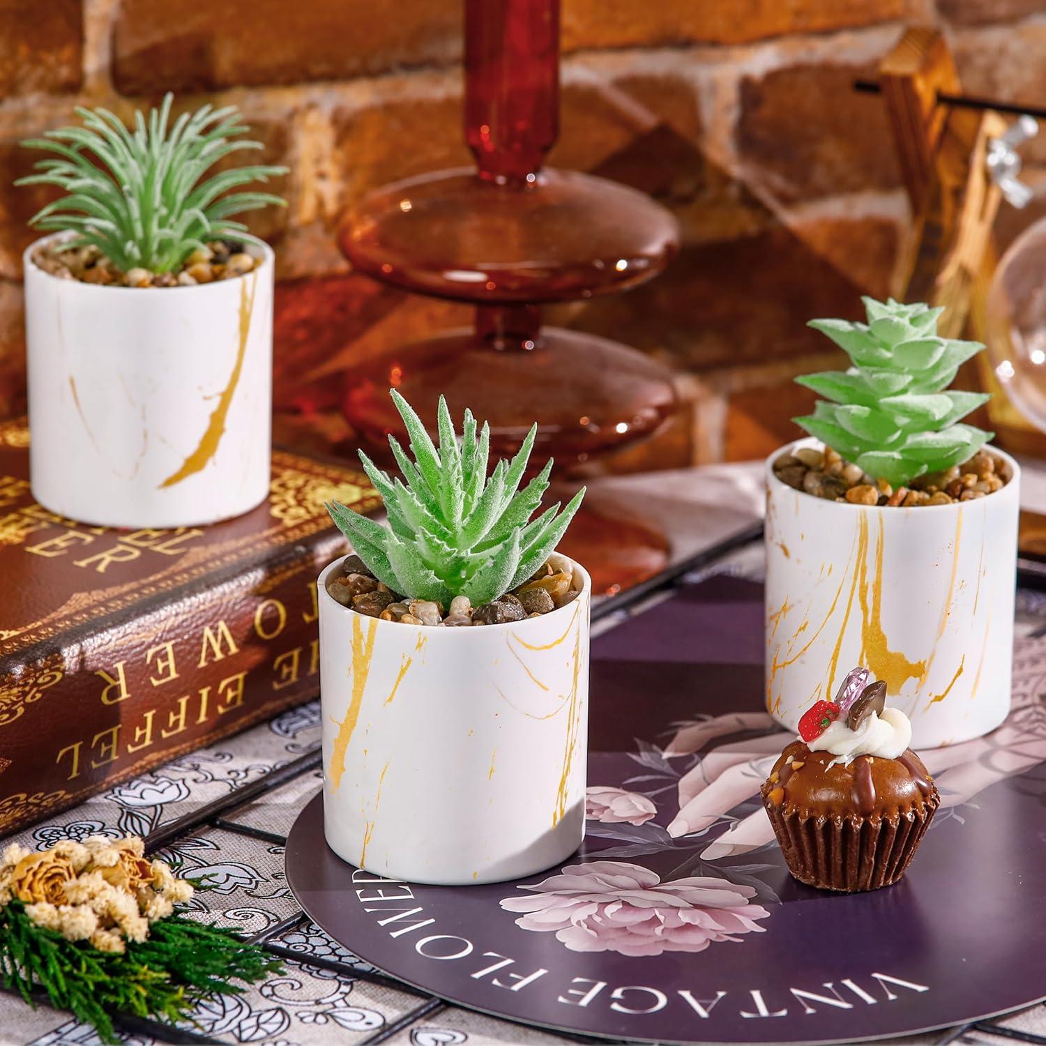 Conjunto de 4 Plantas Suculentas Artificiales Der Rose Verde