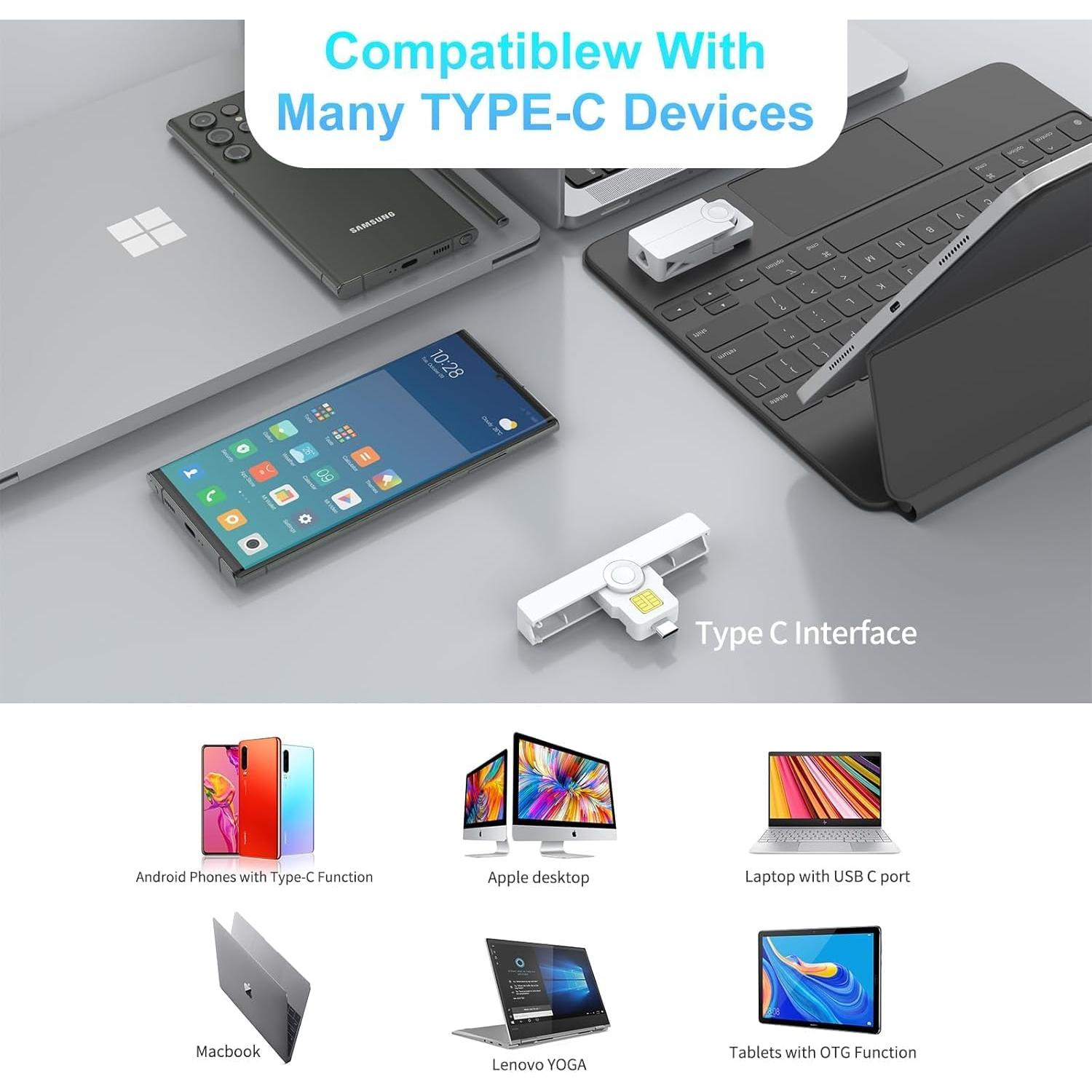 Lector de Tarjeta CAC Tipo C Rocketek - Compatible con Windows y Mac