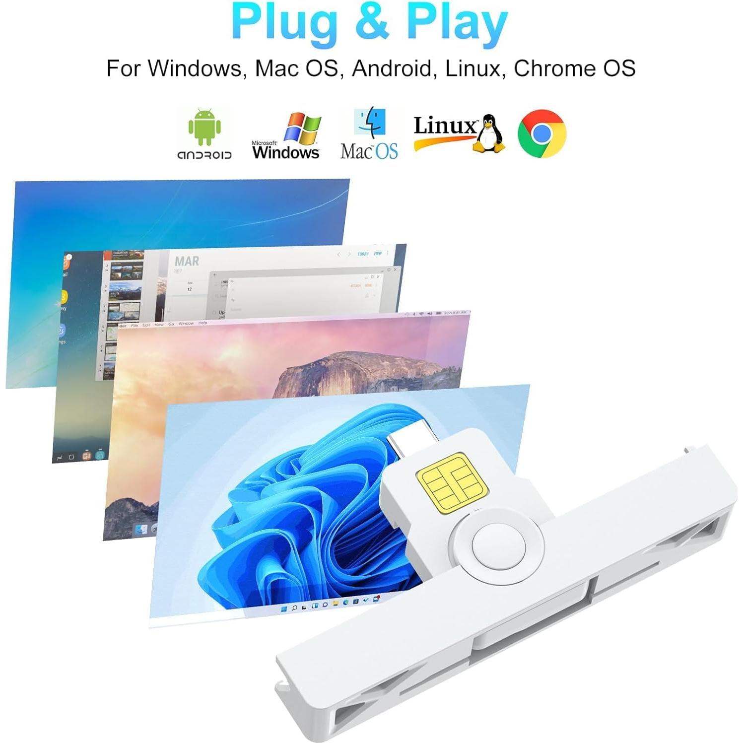 Lector de Tarjeta CAC Tipo C Rocketek - Compatible con Windows y Mac