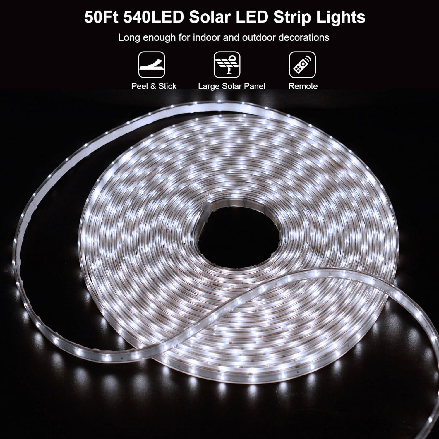Luces LED de Tira Solar 15.24m BSGlobal IP68 Blanco Frío