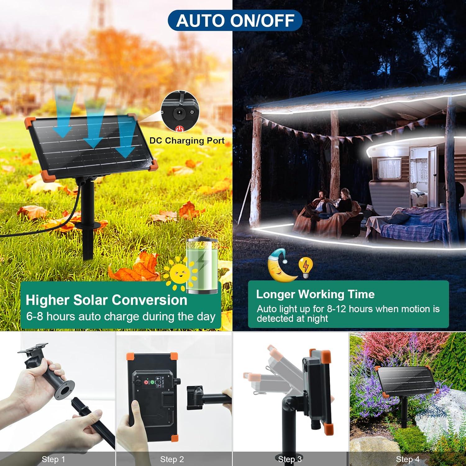 Luces LED de Tira Solar 15.24m BSGlobal IP68 Blanco Frío