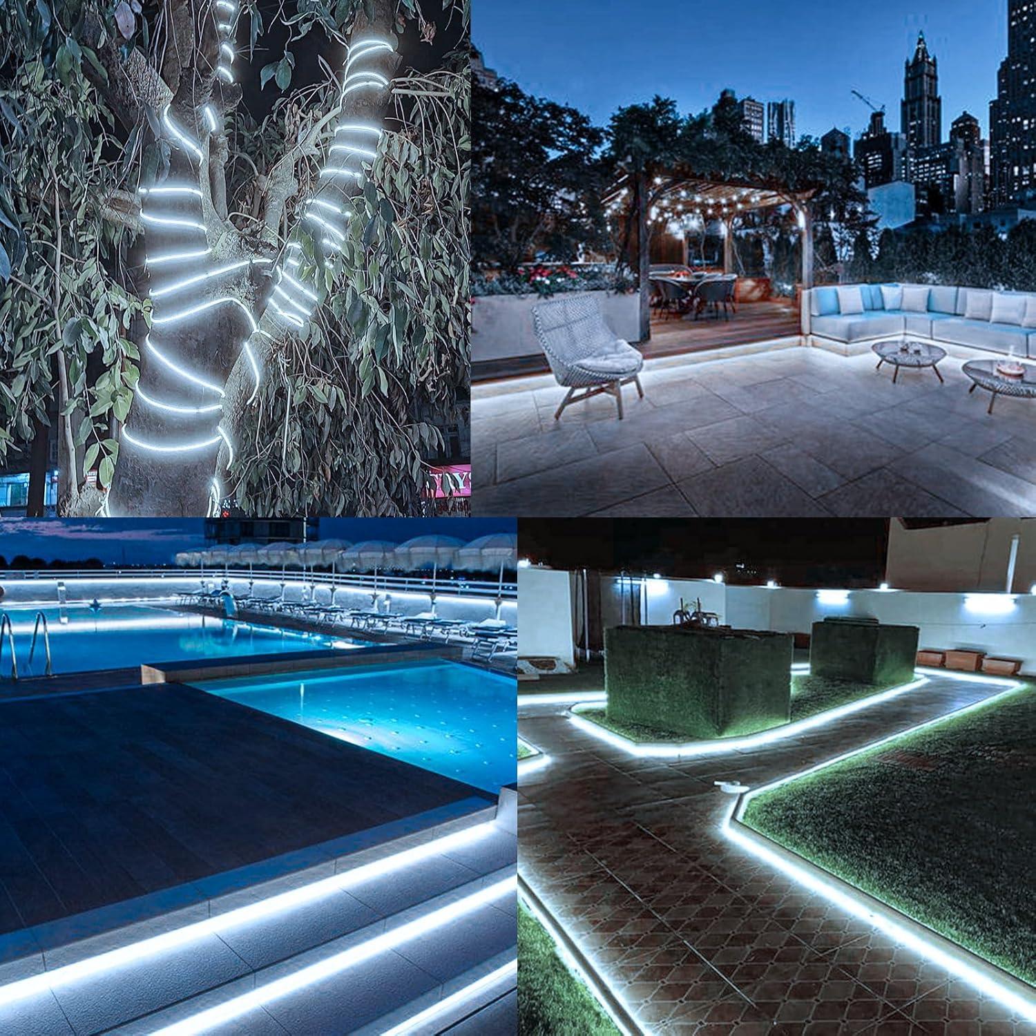 Luces LED de Tira Solar 15.24m BSGlobal IP68 Blanco Frío