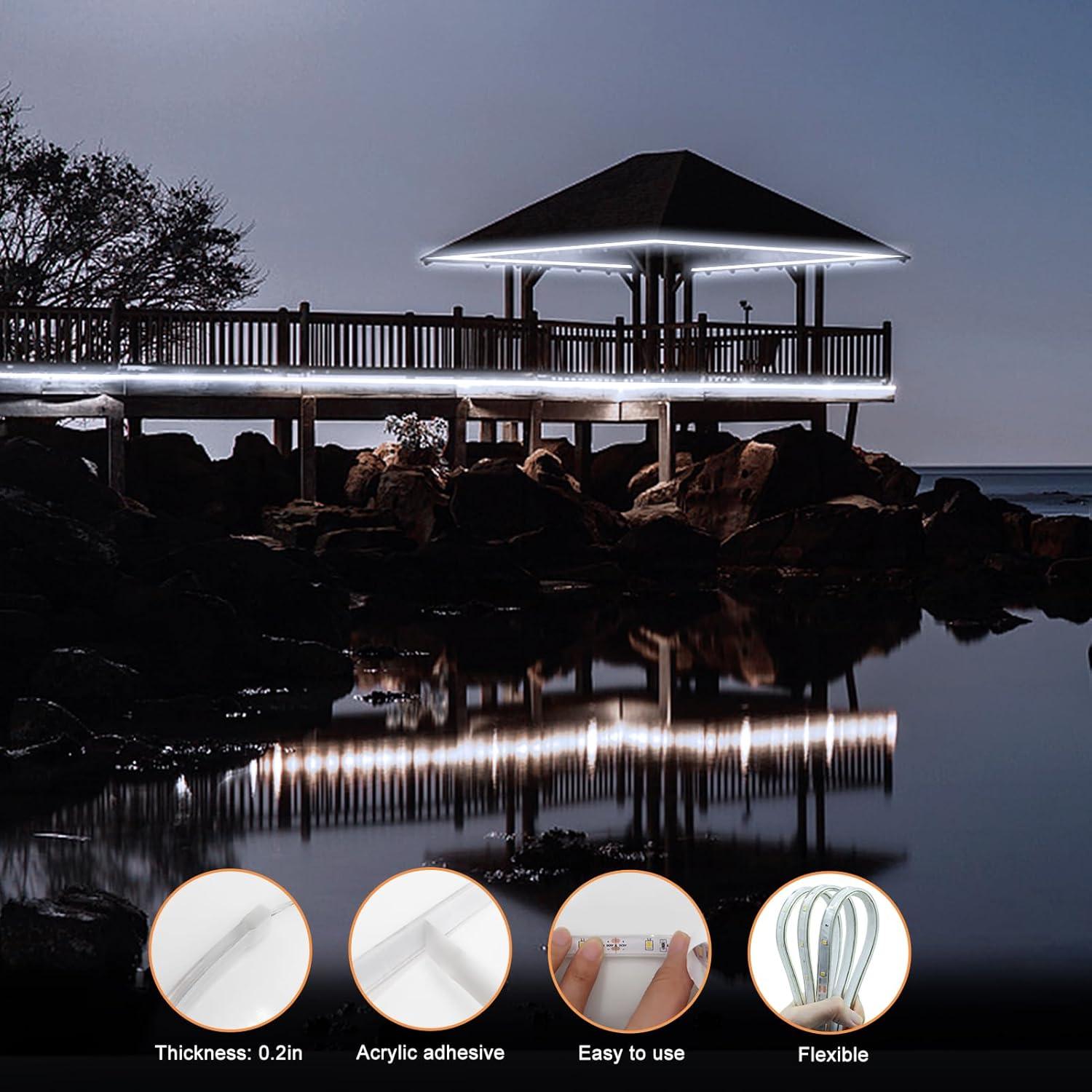 Luces LED de Tira Solar 15.24m BSGlobal IP68 Blanco Frío