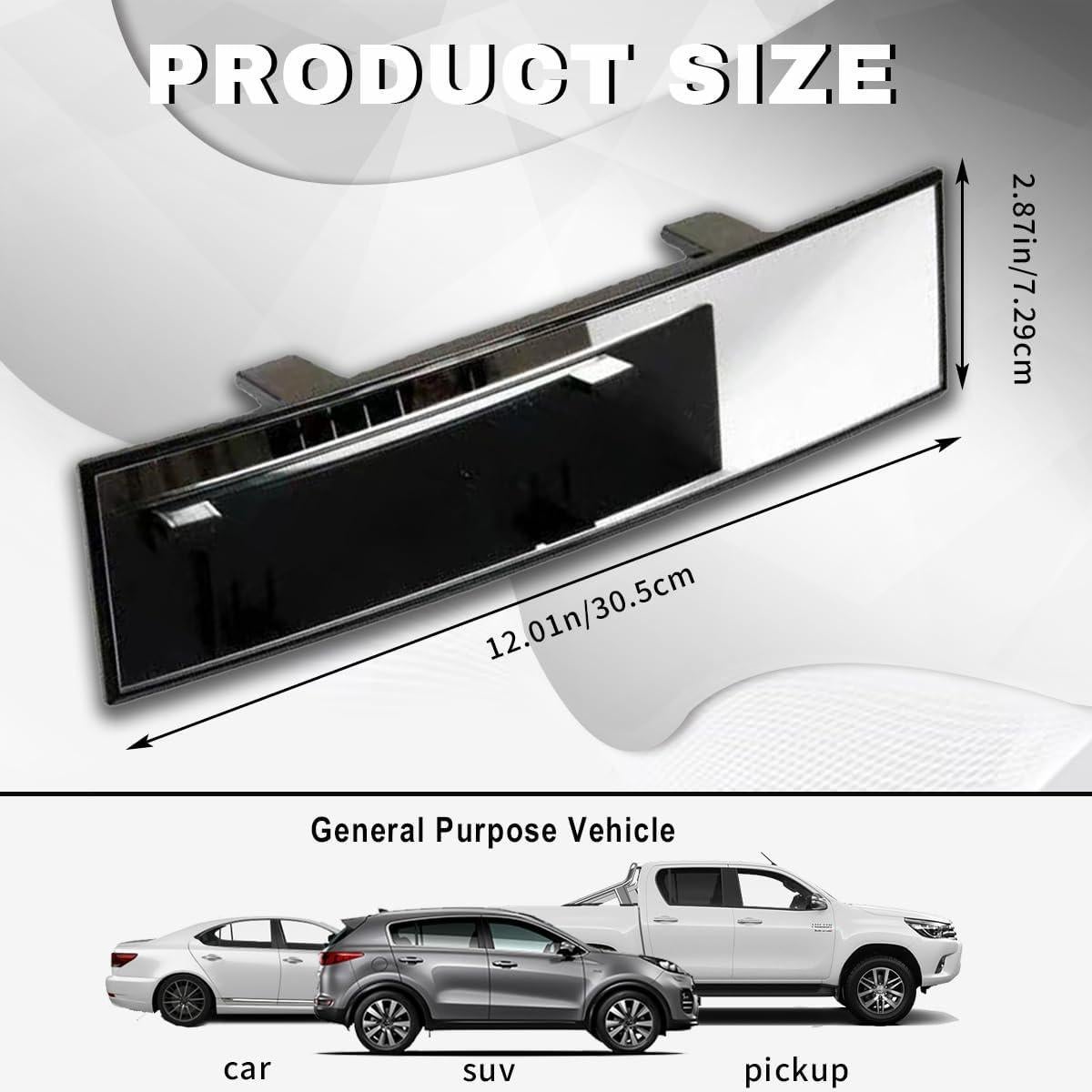 Espejo Retrovisor Panorámico Honibaoto 30.7x7.9 cm Antideslumbrante