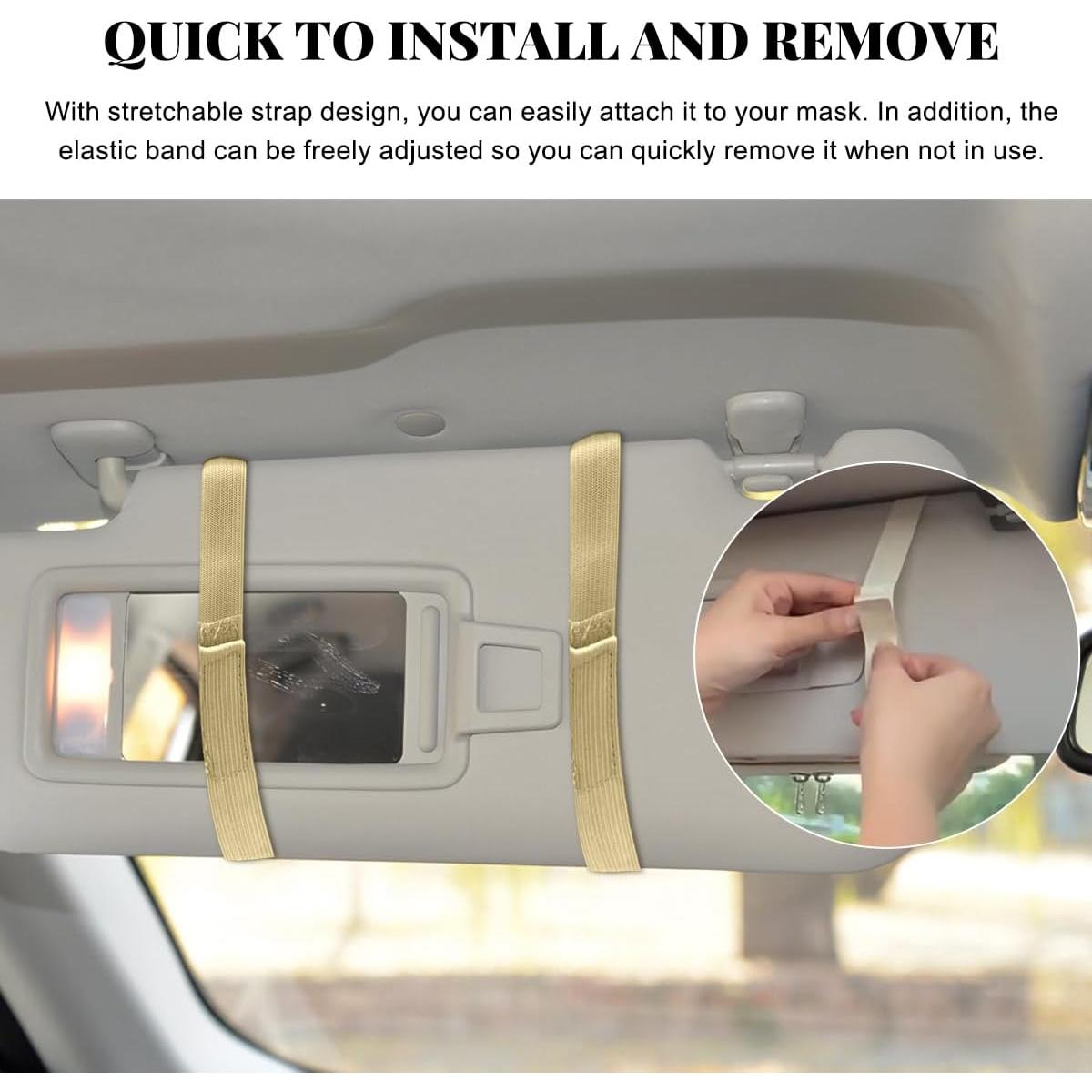 Organizador de Visera de Coche MUQIDA Beige con Múltiples Bolsillos