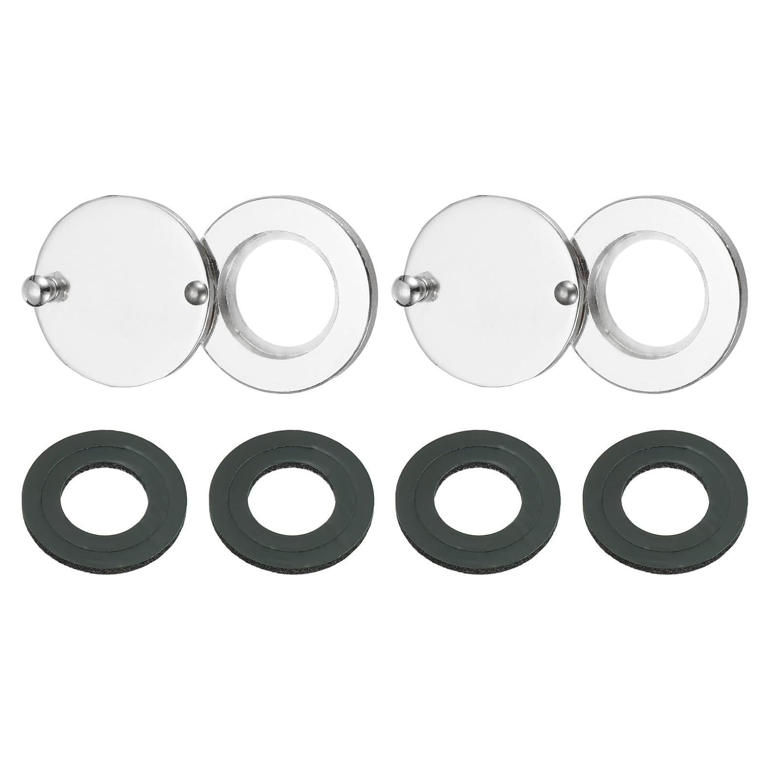 Cubierta de Mirilla PATIKIL 16mm Cromo Brillante 2pcs