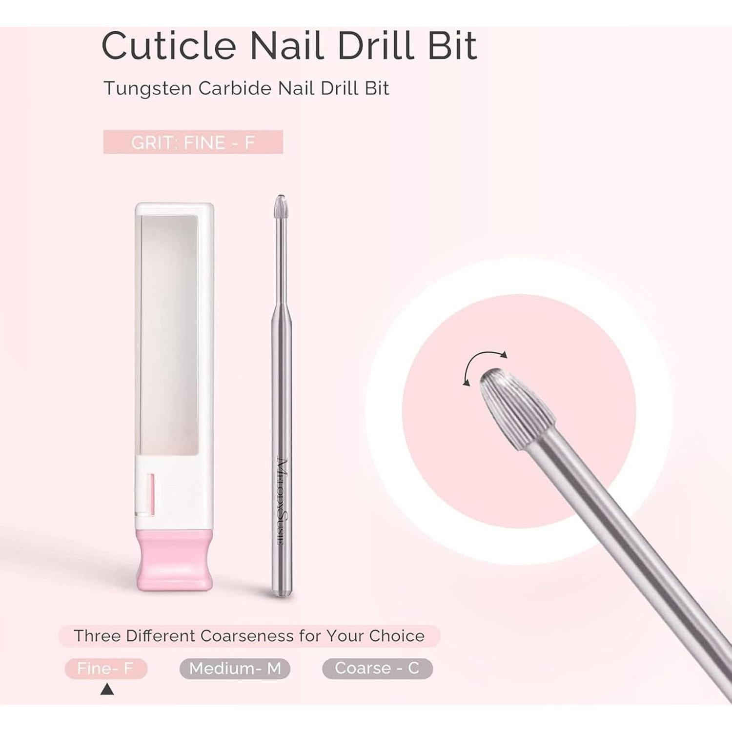 Broca Limpiadora de Cutículas MelodySusie 3.2 mm Fino Plata