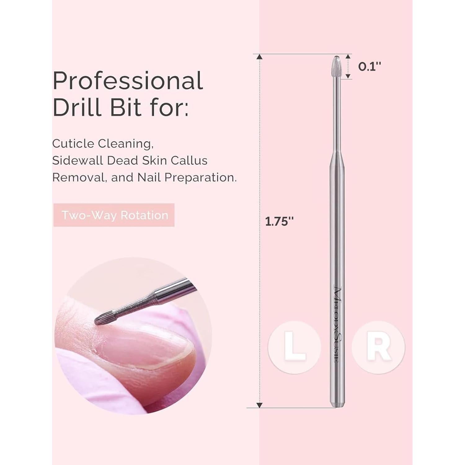 Broca Limpiadora de Cutículas MelodySusie 3.2 mm Fino Plata