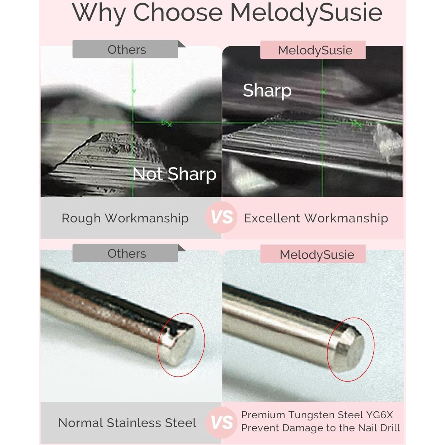 Broca Limpiadora de Cutículas MelodySusie 3.2 mm Fino Plata