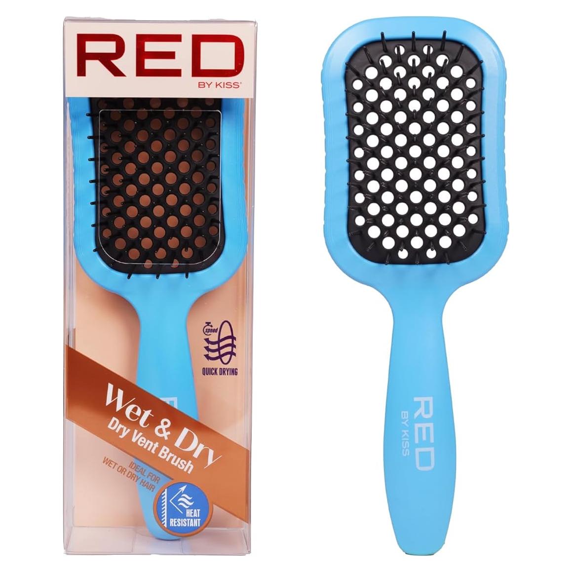 Cepillo Desenredante Ventilado RED by Kiss Azul 22.9x8.2cm