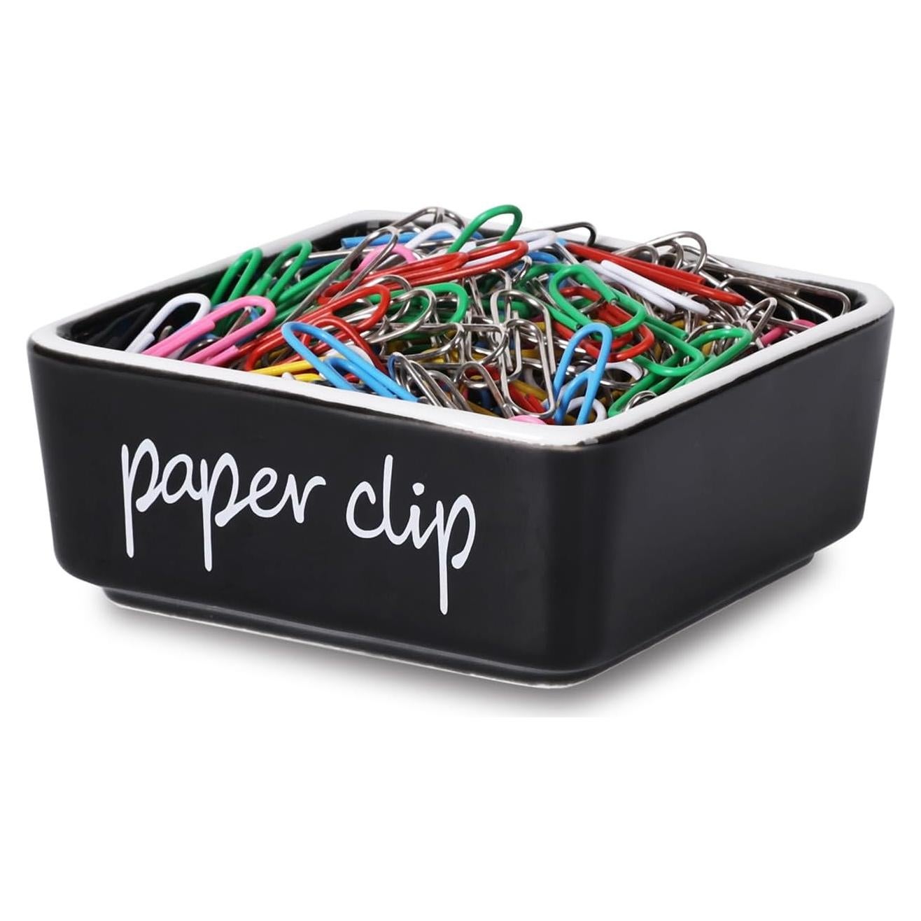 Soporte de Clips de Papel Cerámica ONTUBE Negro 8.4 cm