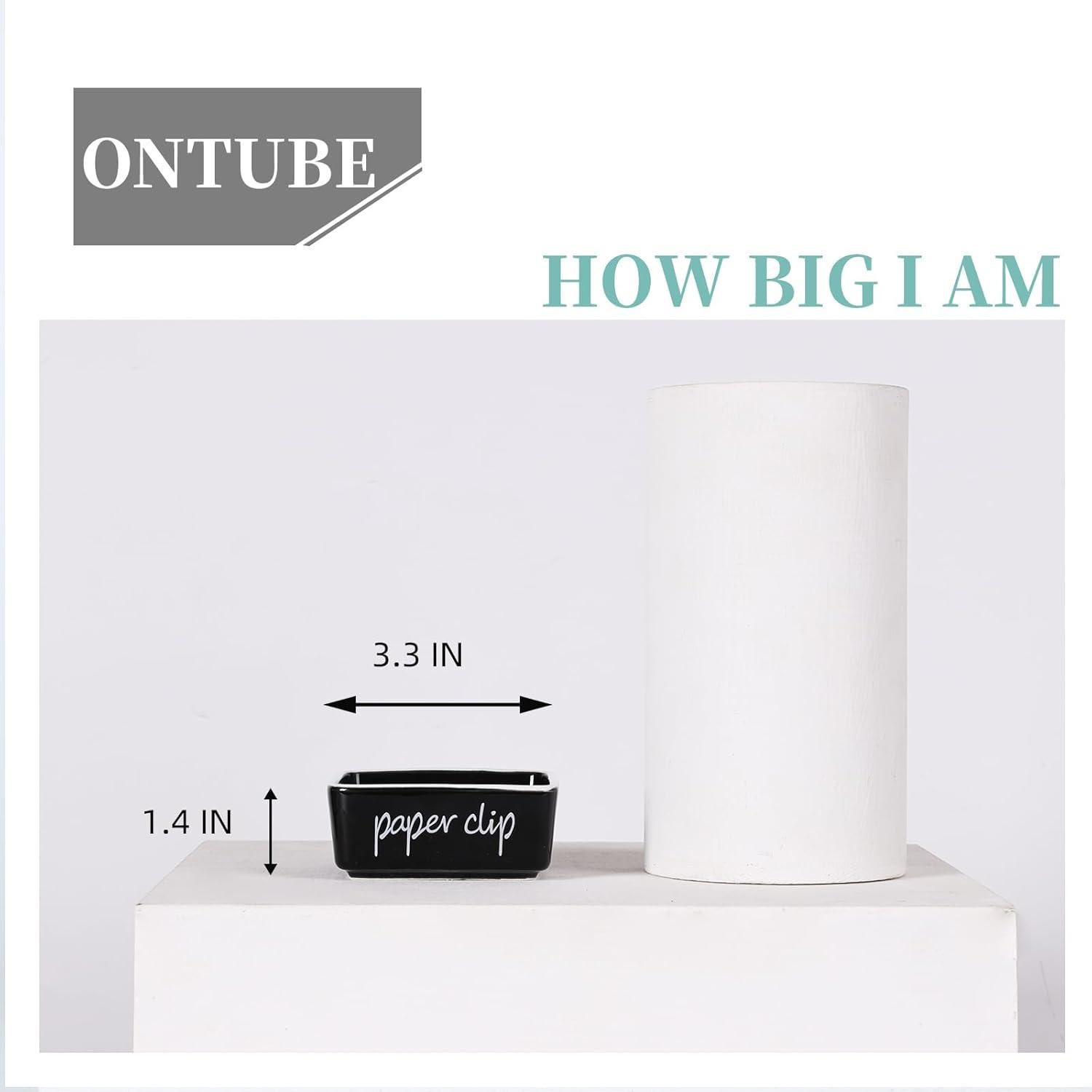 Soporte de Clips de Papel Cerámica ONTUBE Negro 8.4 cm