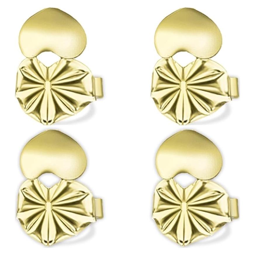 Elevadores de Aretes Love Lifters Hipoalergénicos 2 Pares Oro