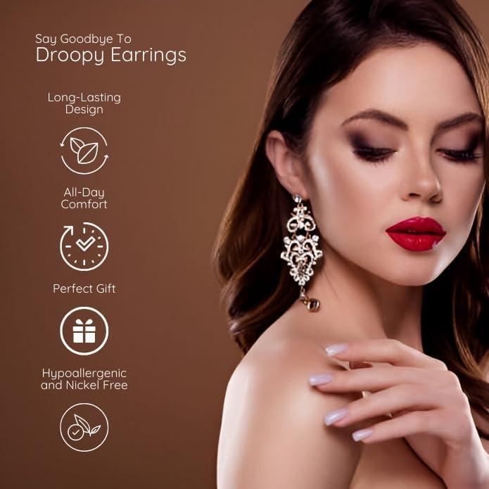 Elevadores de Aretes Love Lifters Hipoalergénicos 2 Pares Oro