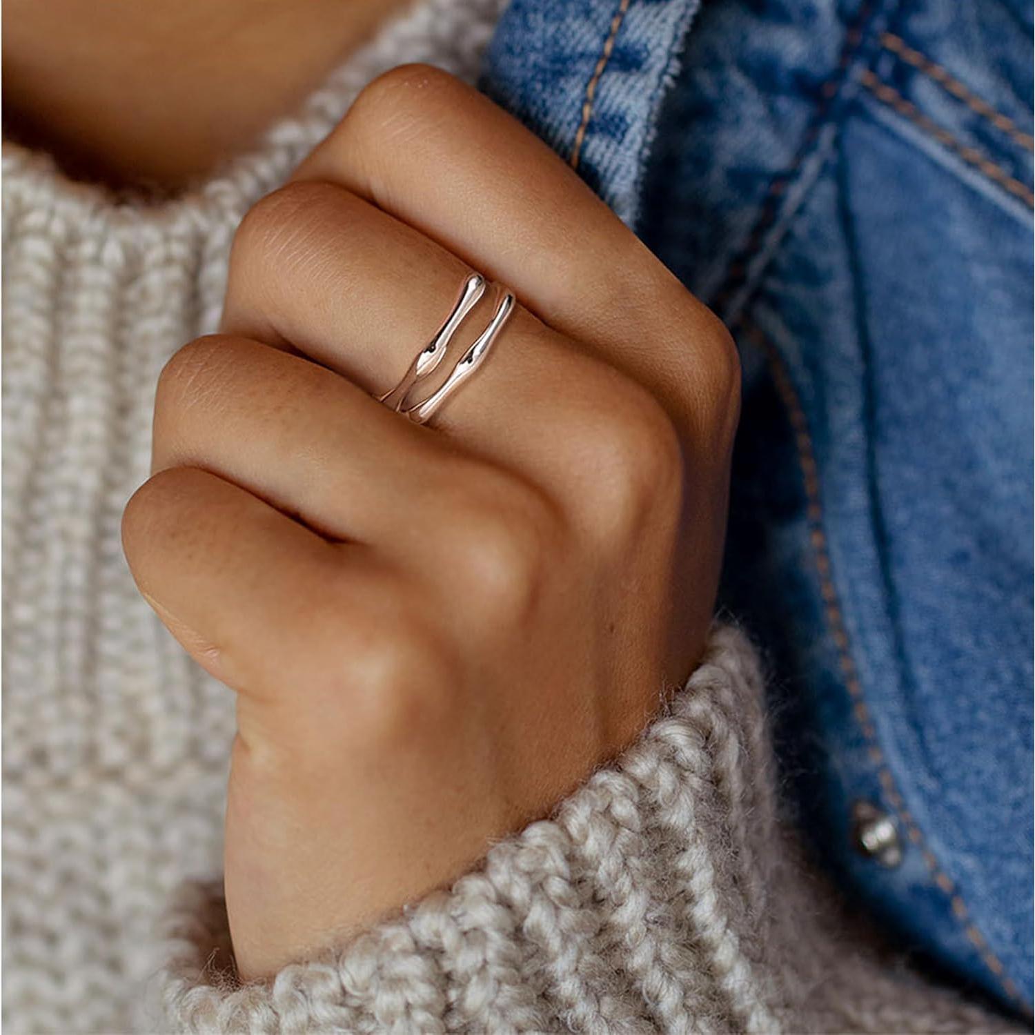 Anillos de Dedo de Plata de Ley 925 para Mujeres - Ajustables