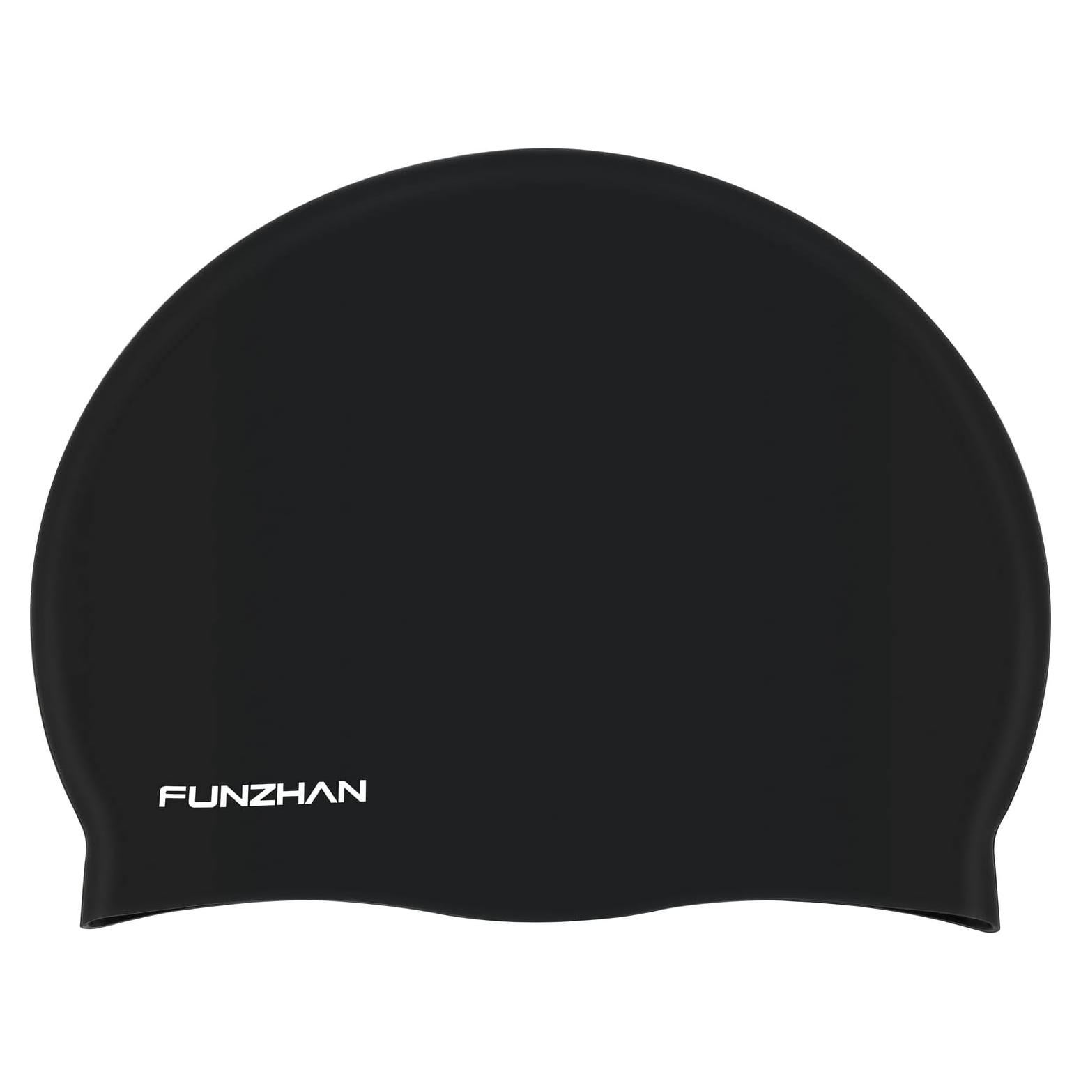 Gorro de Natación Silicona Funzhan Impermeable Unisex Negro