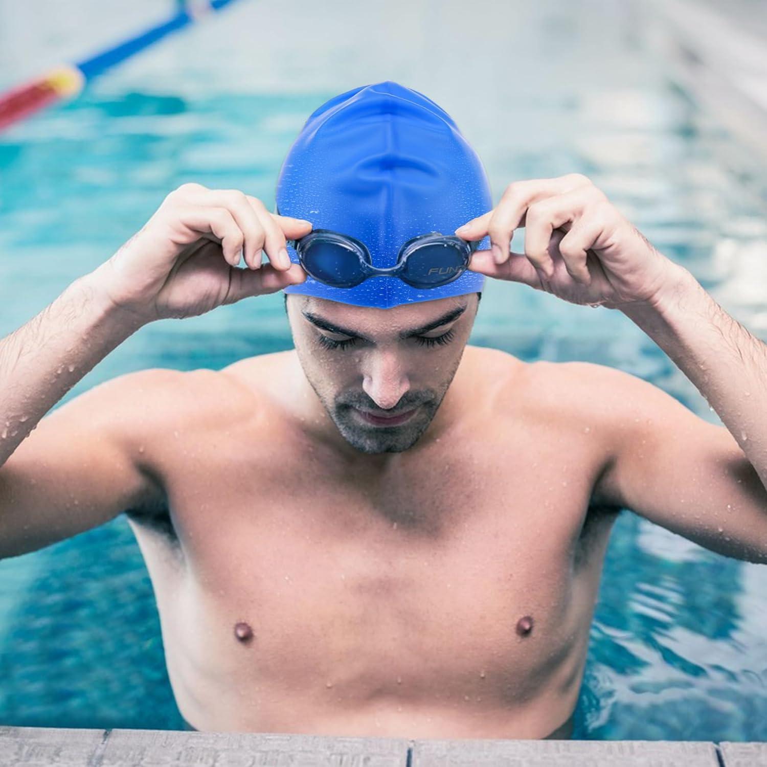 Gorro de Natación Silicona Funzhan Impermeable Unisex Negro