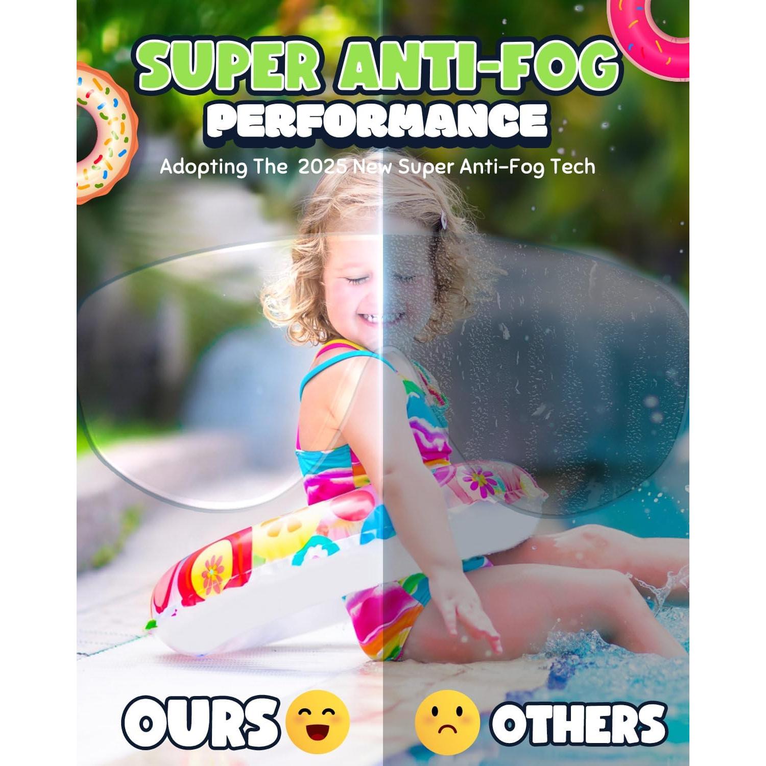 Gafas de natación Rantizon para niños 3 a 14 años, UV y antiempañante