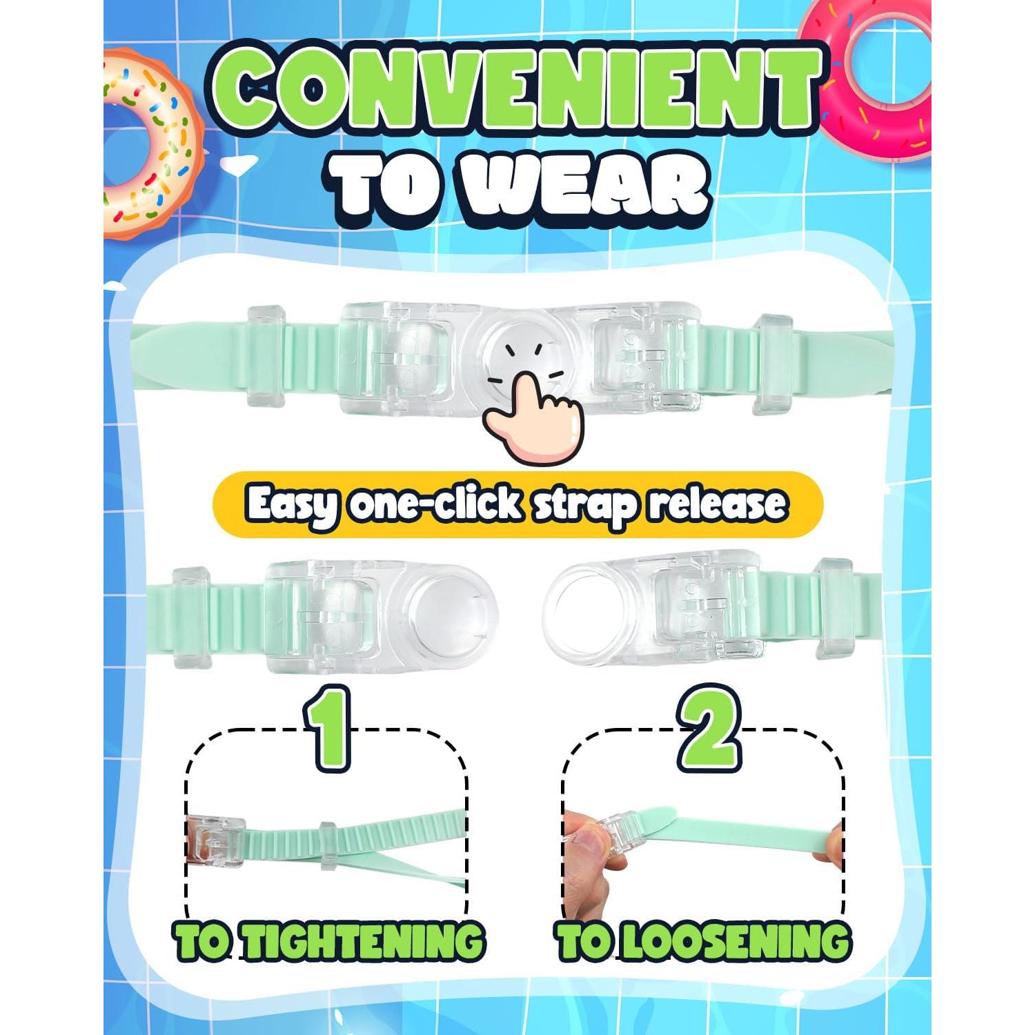 Gafas de natación Rantizon para niños 3 a 14 años, UV y antiempañante