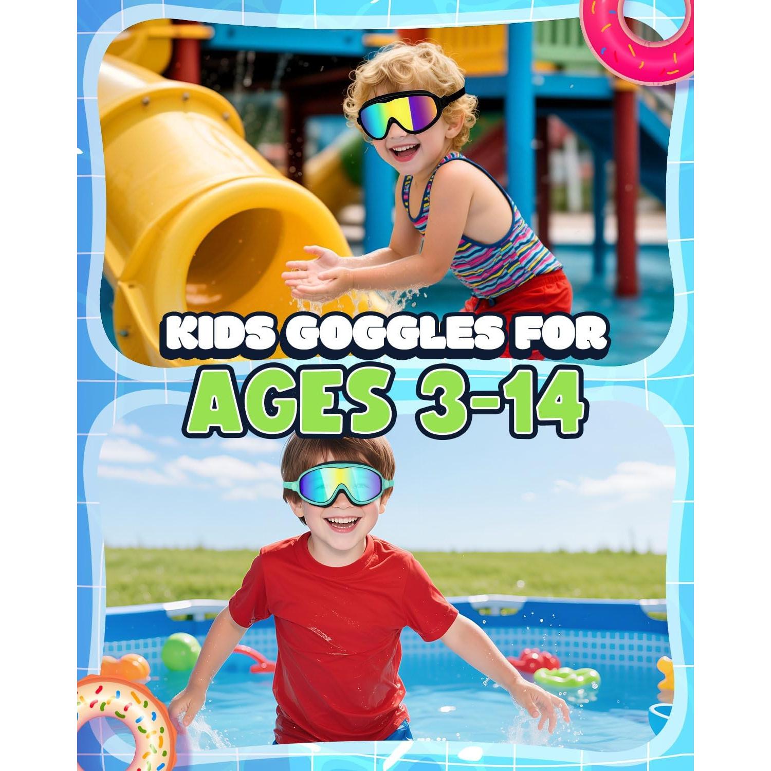 Gafas de natación Rantizon para niños 3 a 14 años, UV y antiempañante