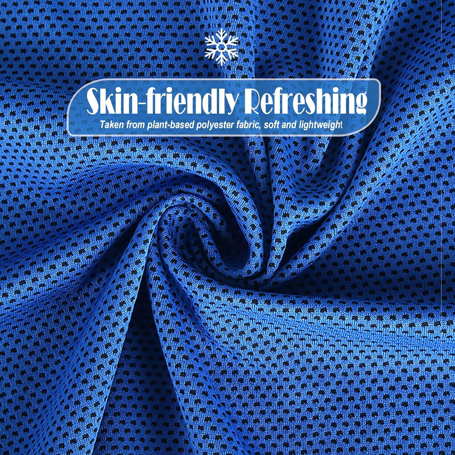 Paquete de 10 Toallas Enfriadoras immoono Microfibra 101.6x30.5 cm Azul