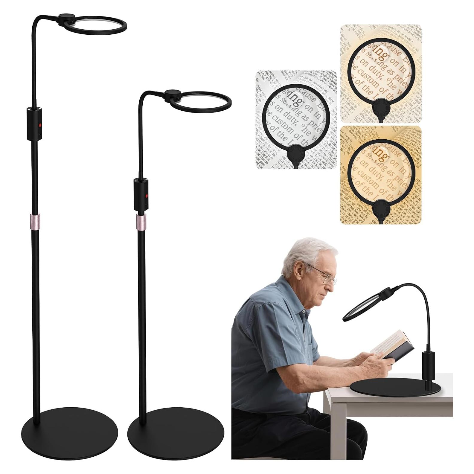 Lupa de Piso KINSUTO 10x con Luz LED Regulable y Soporte