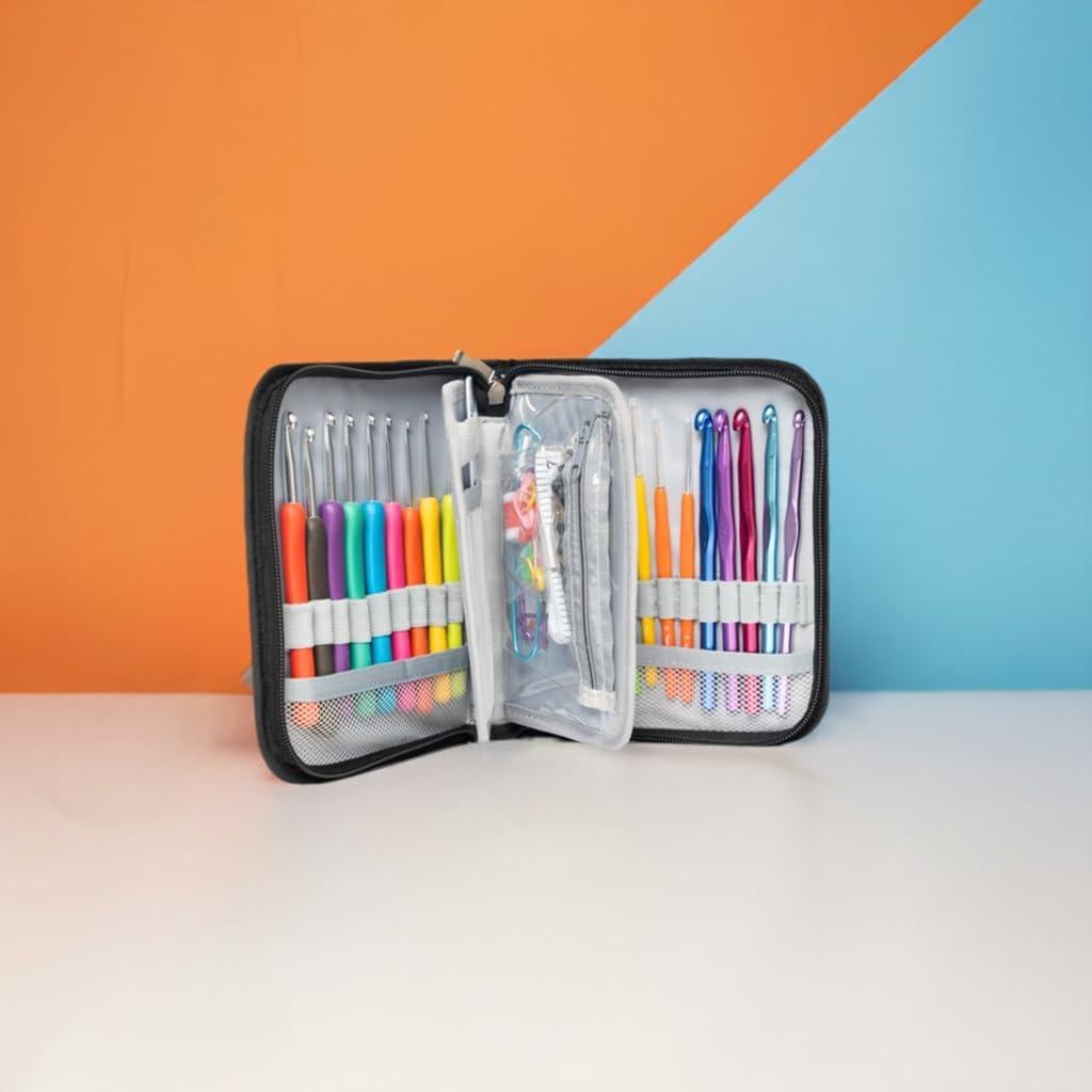Kit de Ganchillos Ergonómicos SHAXANO 95 Piezas con Estuche