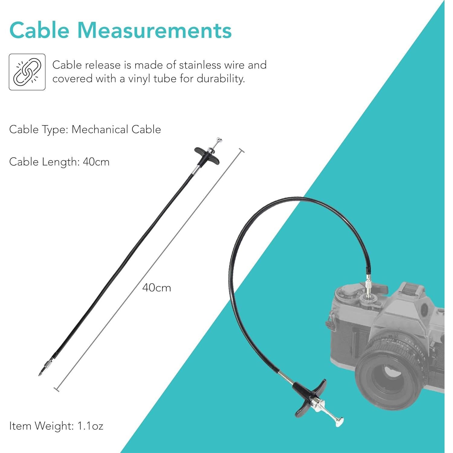Cable de liberación mecánica Foto&Tech 40cm para Nikon y Fujifilm
