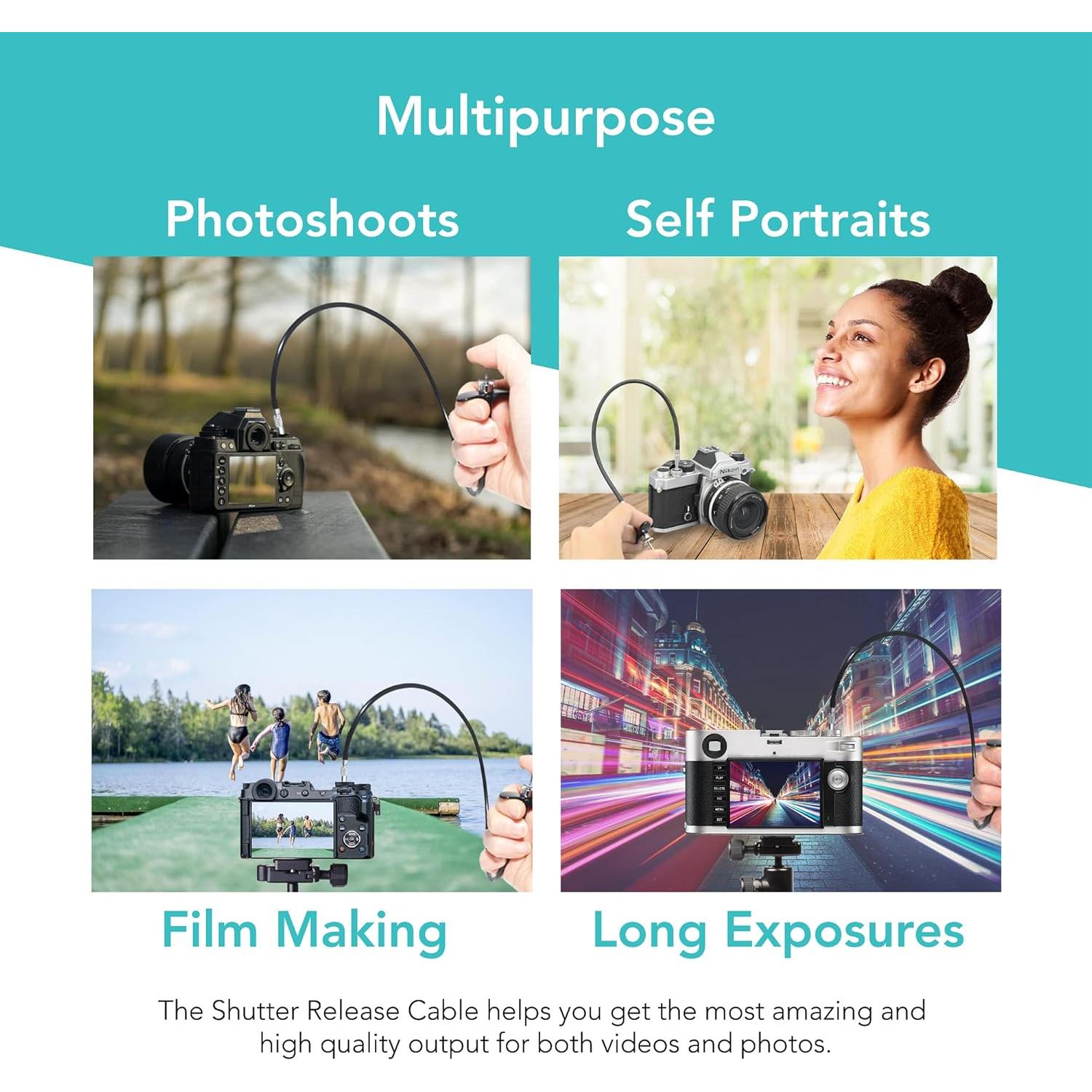 Cable de liberación mecánica Foto&Tech 40cm para Nikon y Fujifilm