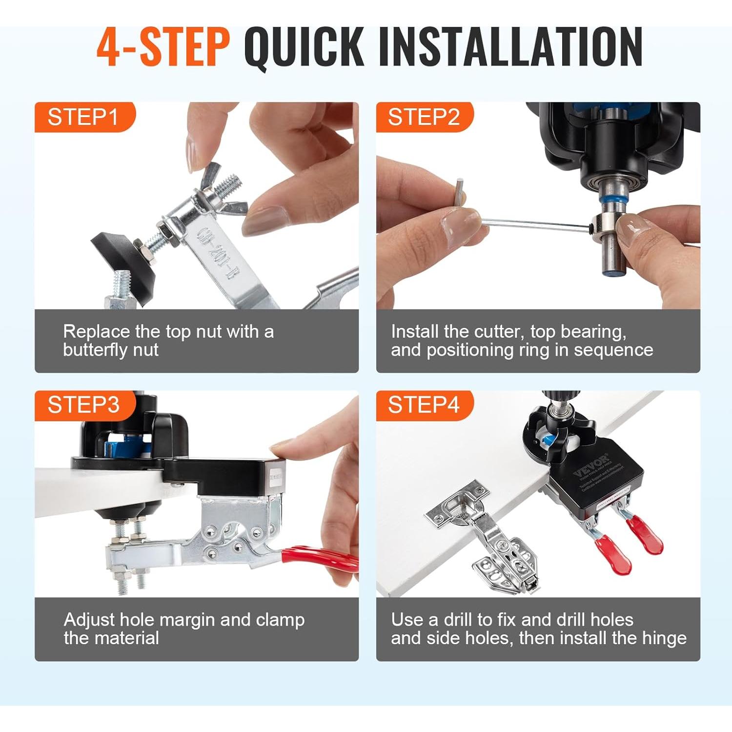 Plantilla de Bisagra de Gabinete VEVOR 35 mm Ajustable