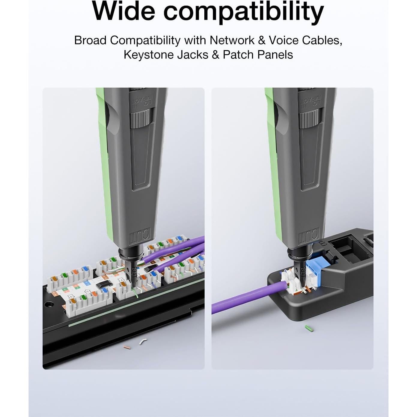 Herramienta Punch Down VCELINK 110/66 Verde, Fuerza Ajustable