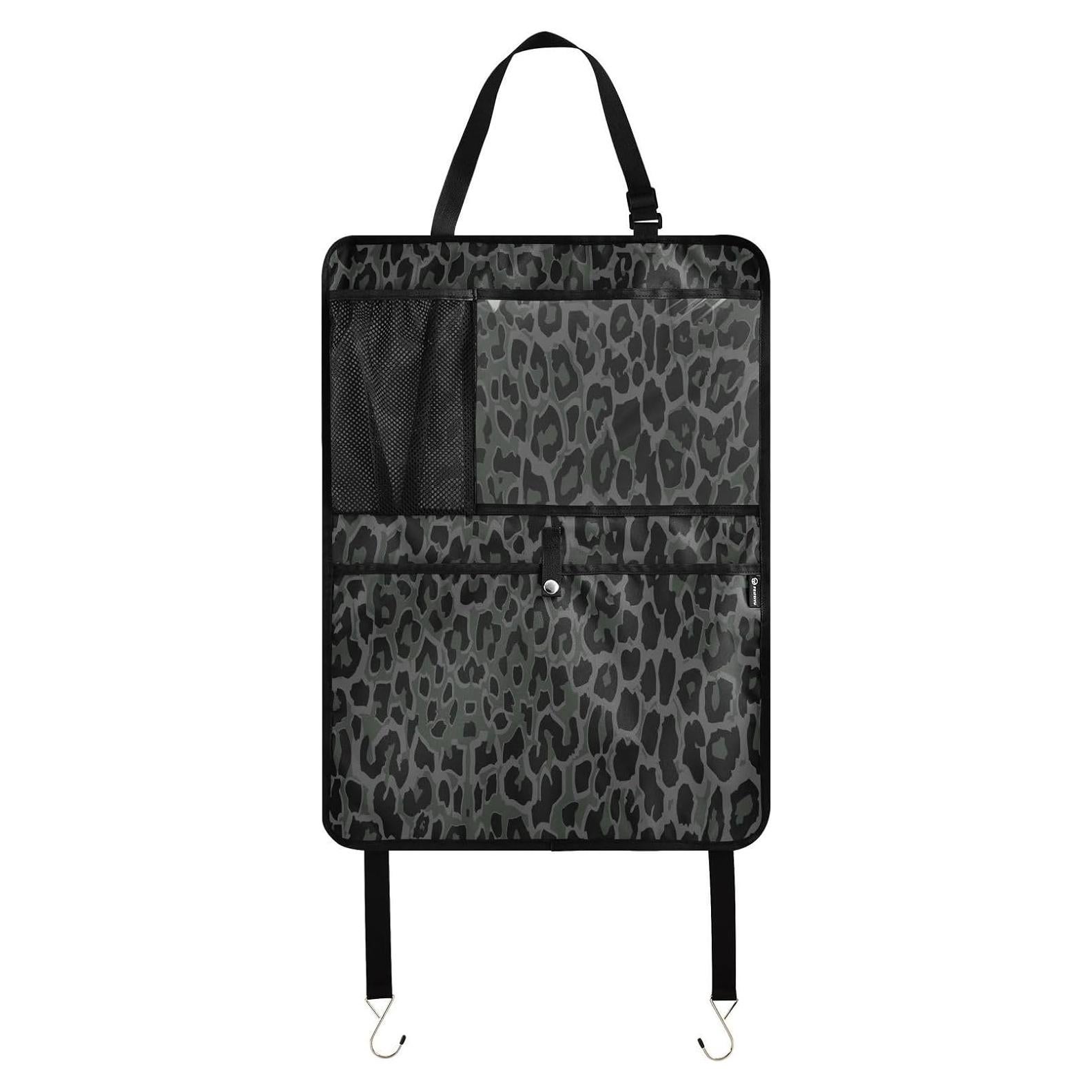 Organizador de Asiento Trasero de Coche YETTASBIN Leopardo Negro