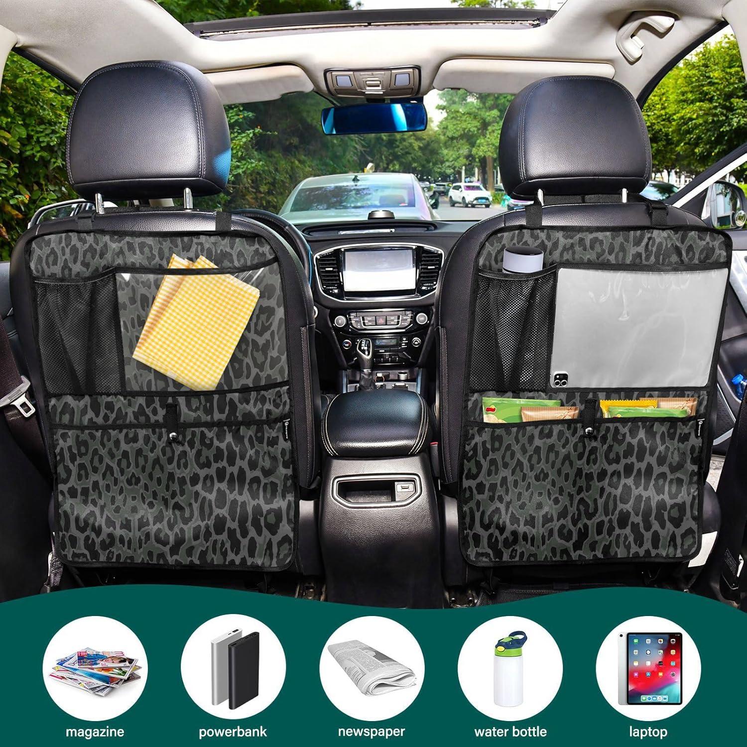 Organizador de Asiento Trasero de Coche YETTASBIN Leopardo Negro