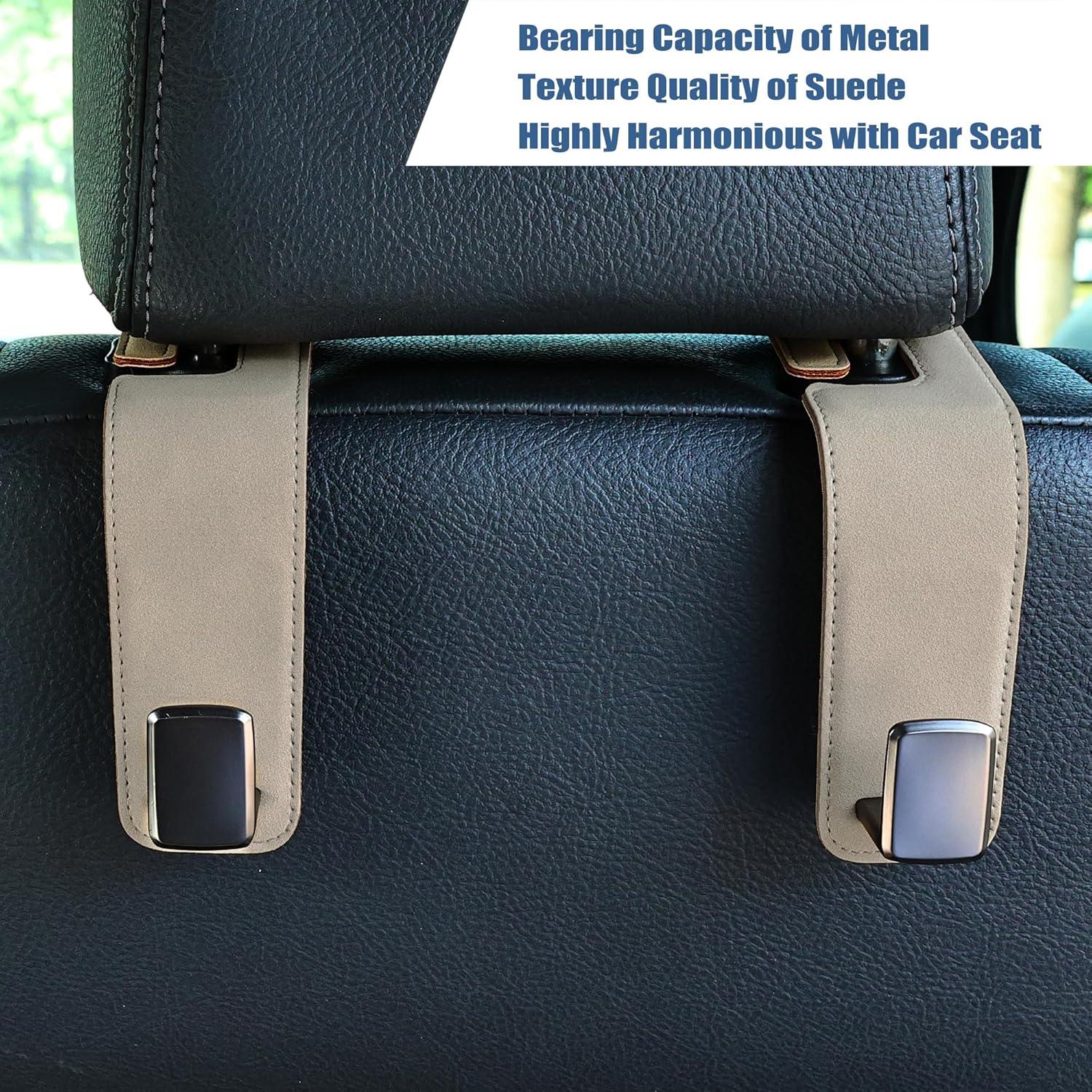 Gancho de respaldo para asiento de coche Amooca, 2 unidades, beige