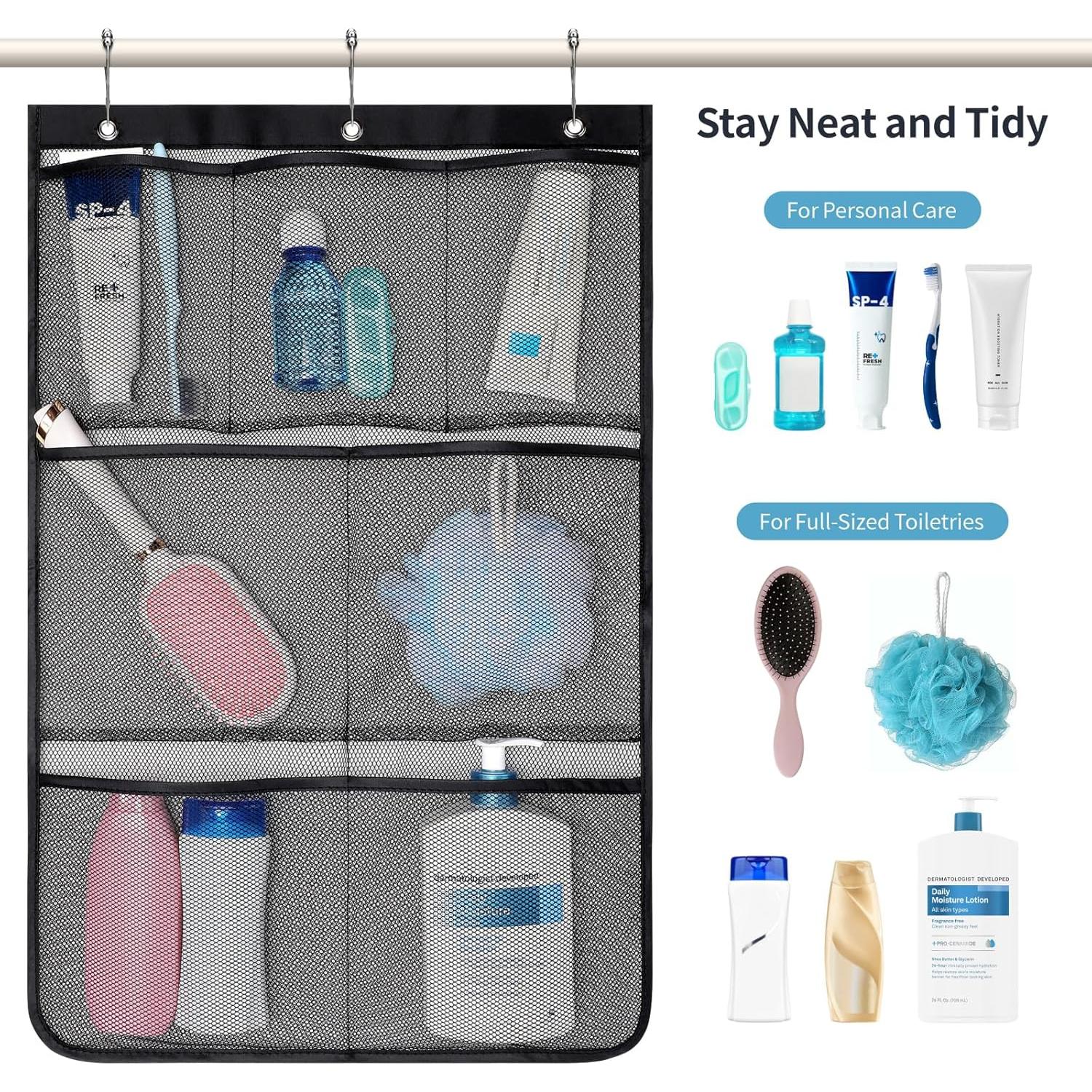 Organizador de Ducha F-color 2025 - 7 Bolsillos Malla Secado Rápido