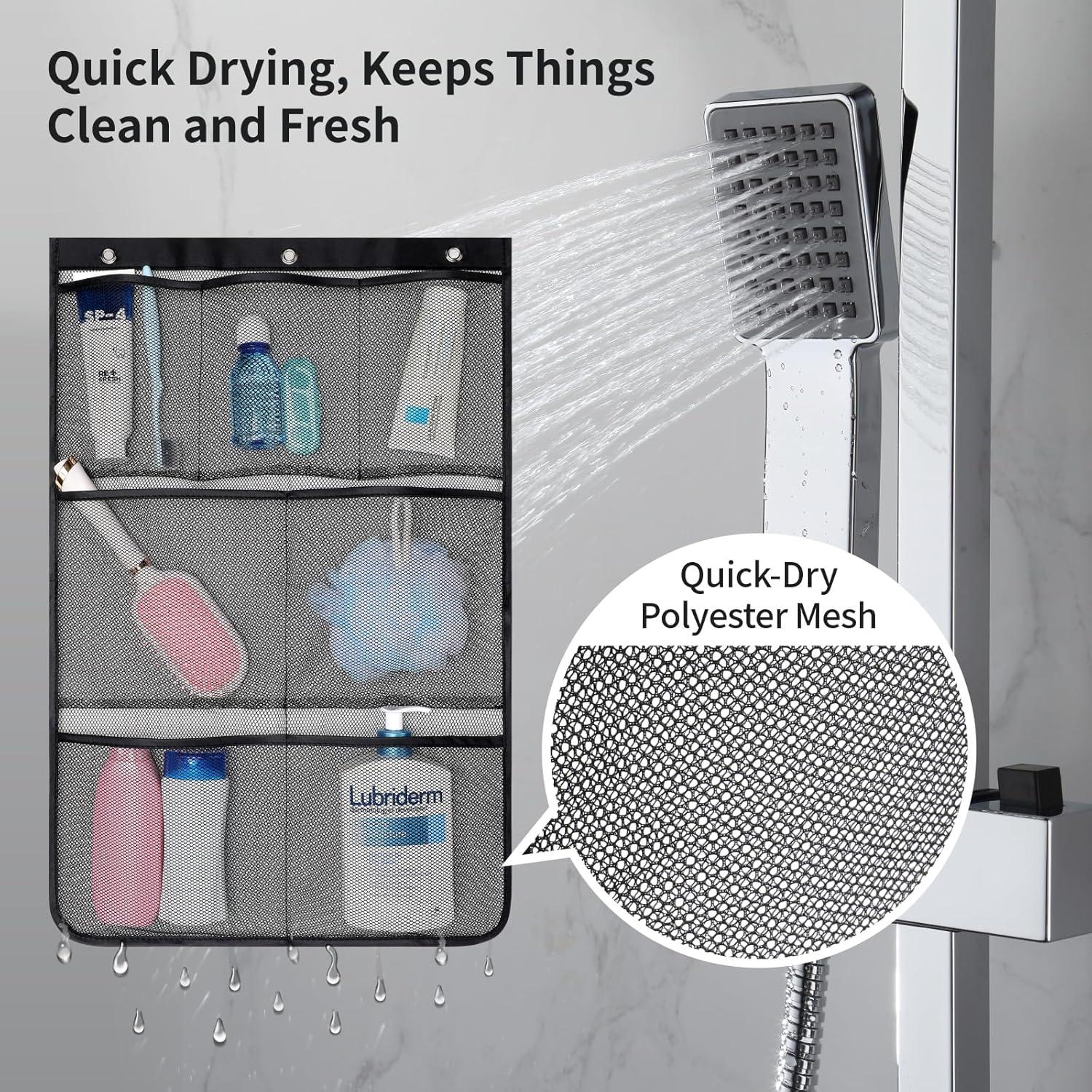 Organizador de Ducha F-color 2025 - 7 Bolsillos Malla Secado Rápido