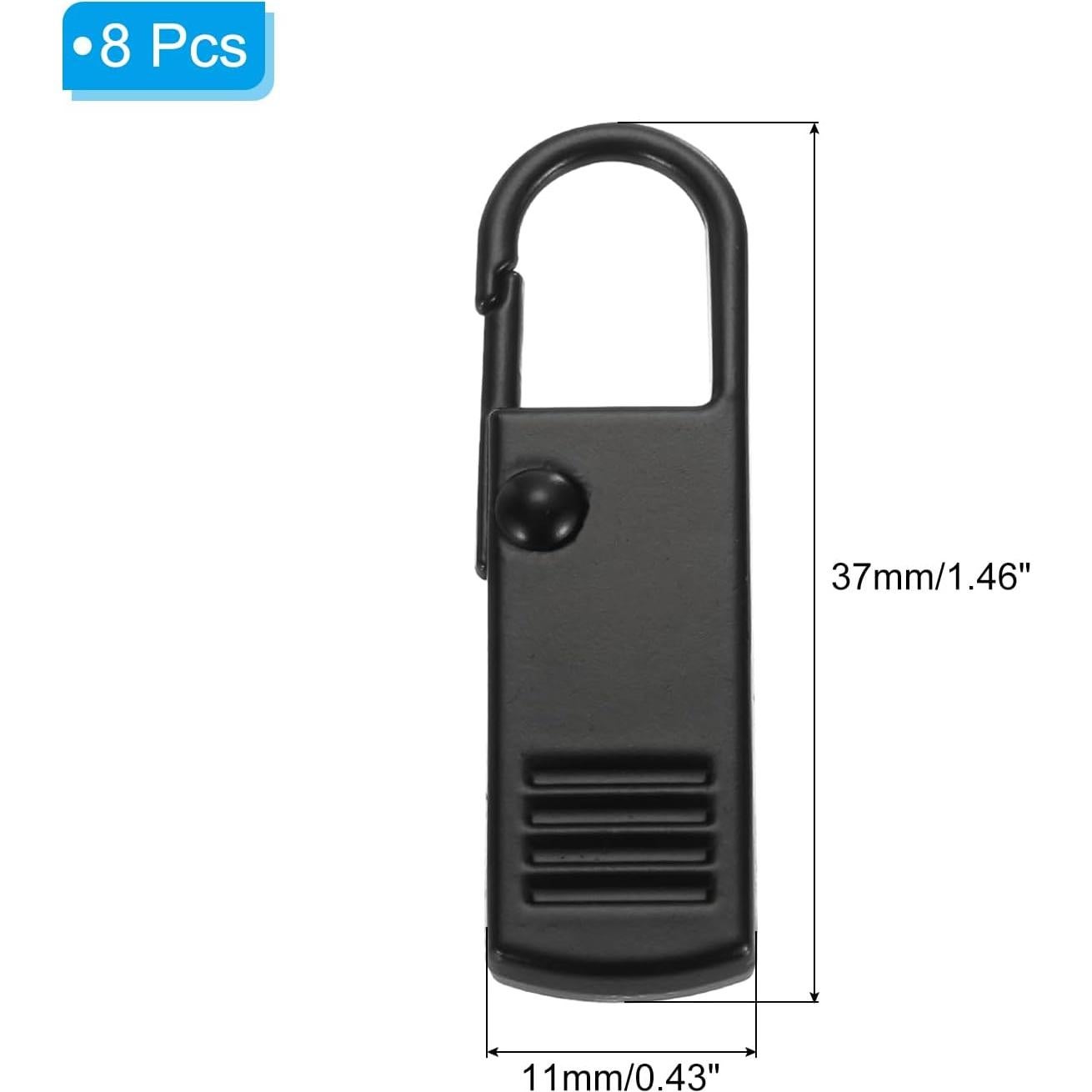 Kit de 8 Tiradores de Cremallera Metálicos PATIKIL Negro