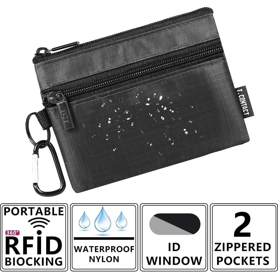 Billetera Slim T.CONTACT con Bloqueo RFID y Ventana ID - Negra