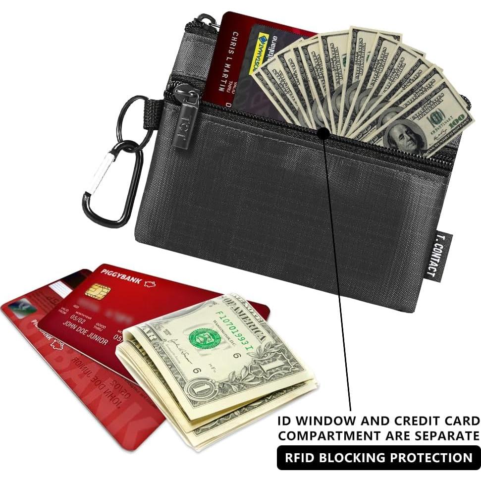 Billetera Slim T.CONTACT con Bloqueo RFID y Ventana ID - Negra