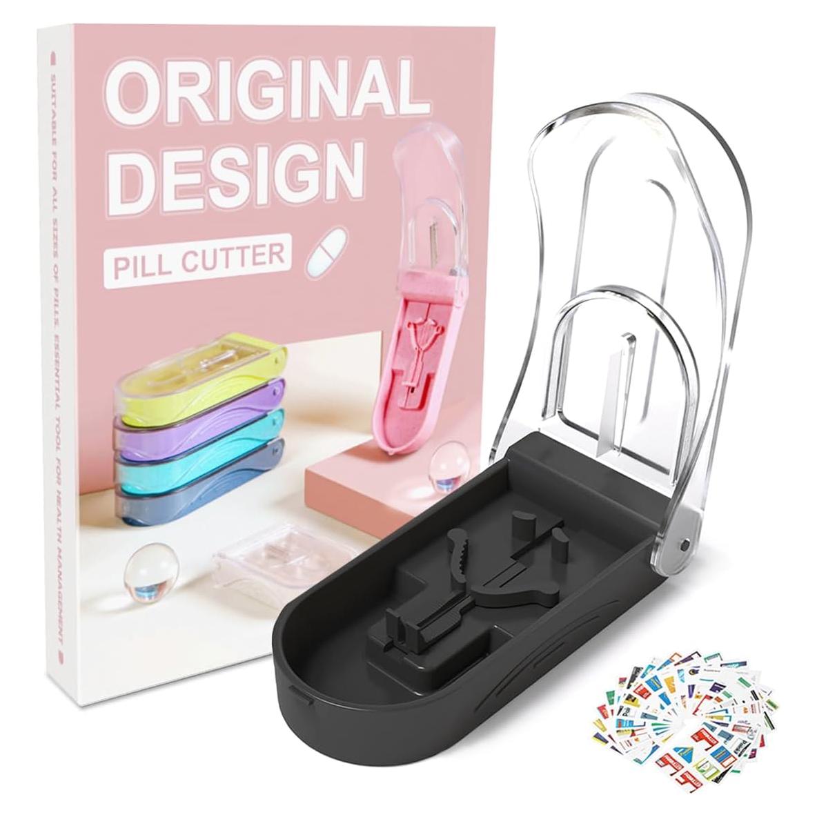 Cortador de Pastillas E ENASUE con Etiquetas - Negro, Portátil y Seguro