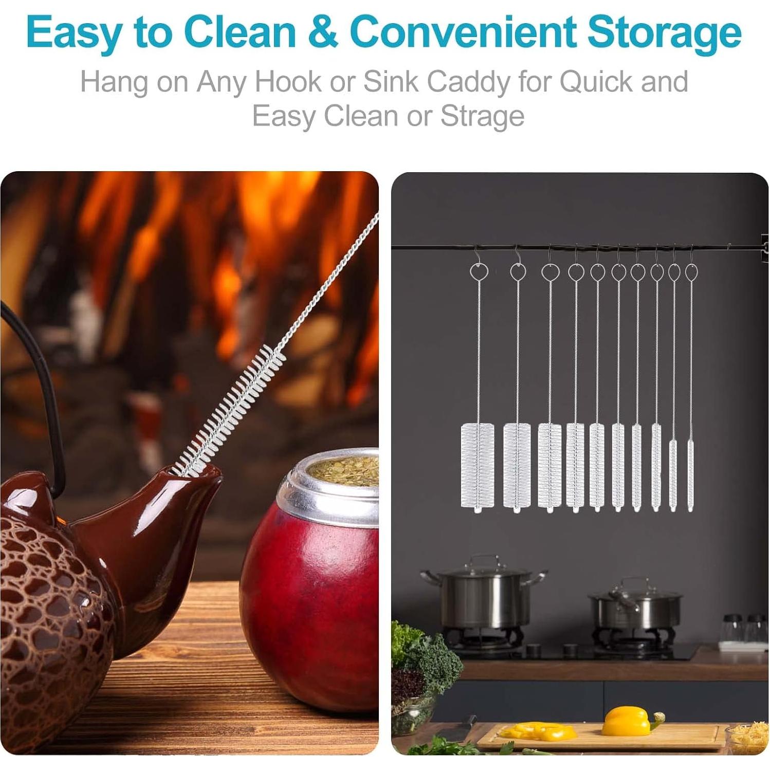 Set de Cepillos de Limpieza de Paja AORZOV - 10 Piezas