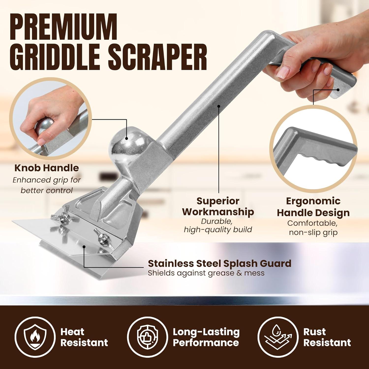 Juego de Raspadores de Plancha IMPRUVIO con 4 Cuchillas Repuesto