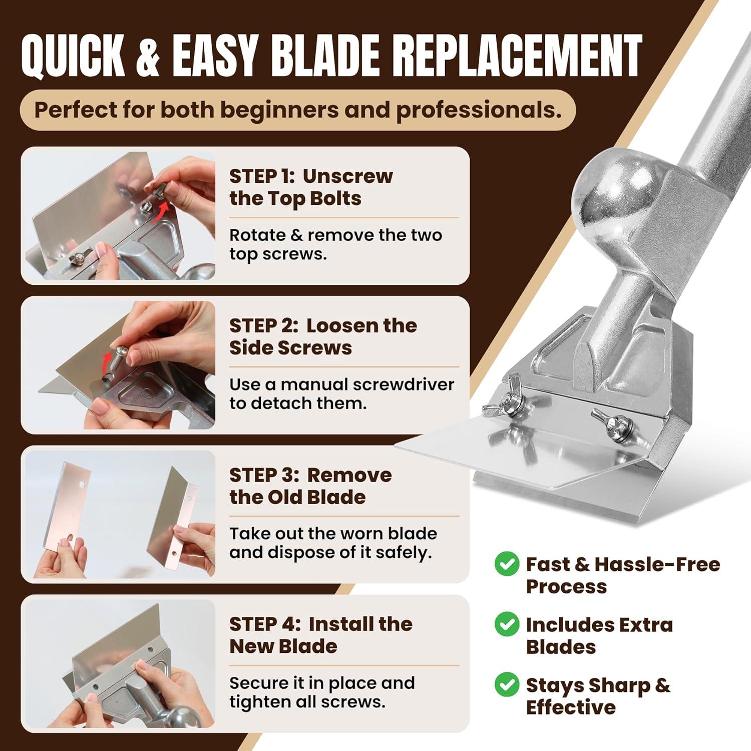 Juego de Raspadores de Plancha IMPRUVIO con 4 Cuchillas Repuesto