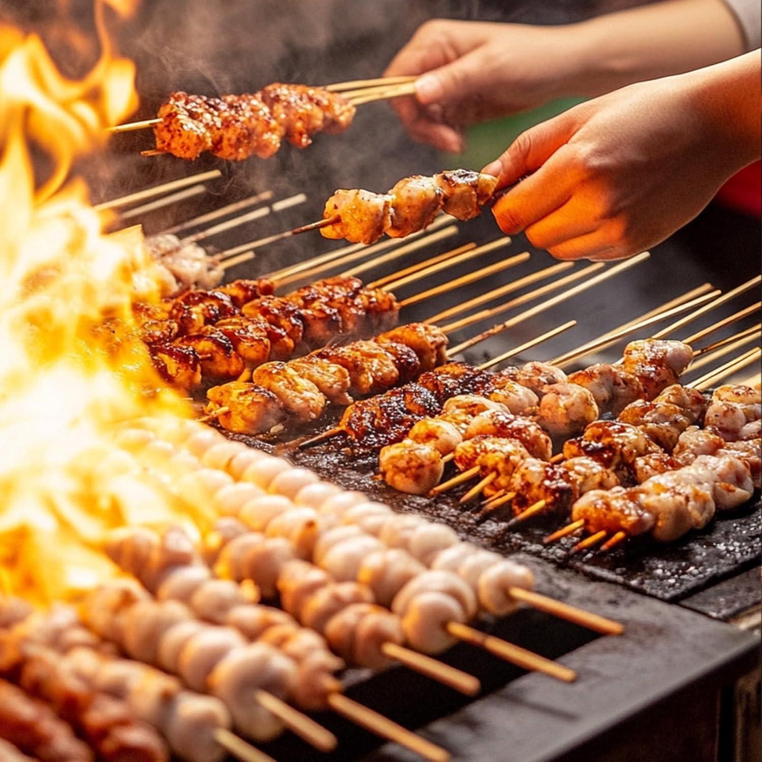 200 Pinchos de Madera Natural acDesign 15-40 cm para BBQ