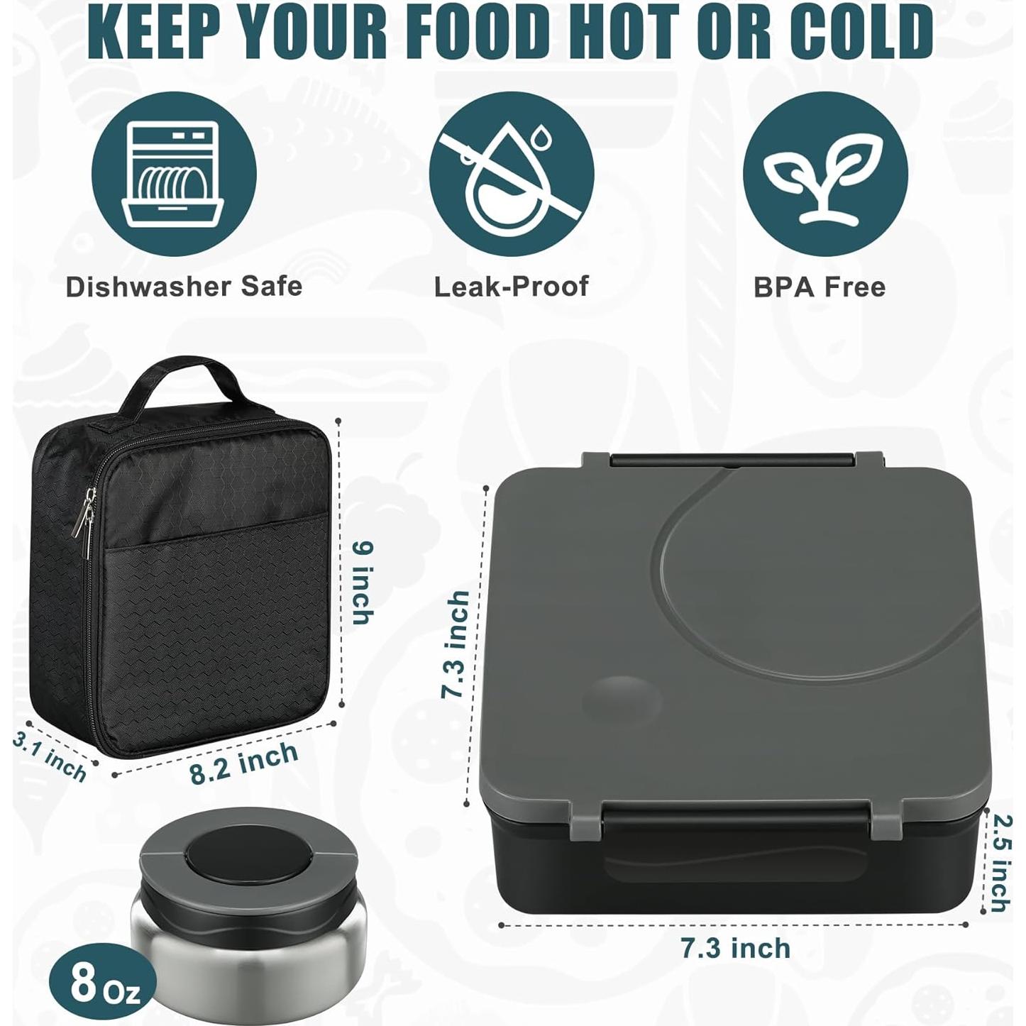 Caja de Almuerzo Bento ItsLife 54oz con Termo 240ml y Bolsa