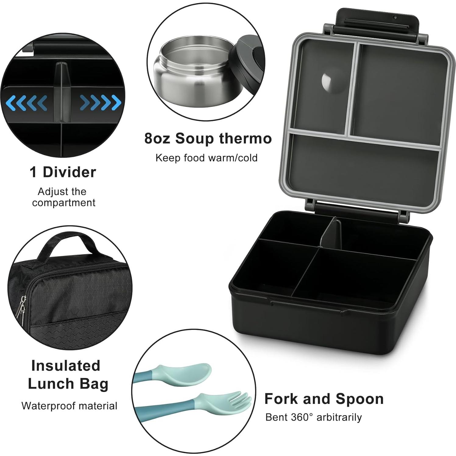 Caja de Almuerzo Bento ItsLife 54oz con Termo 240ml y Bolsa