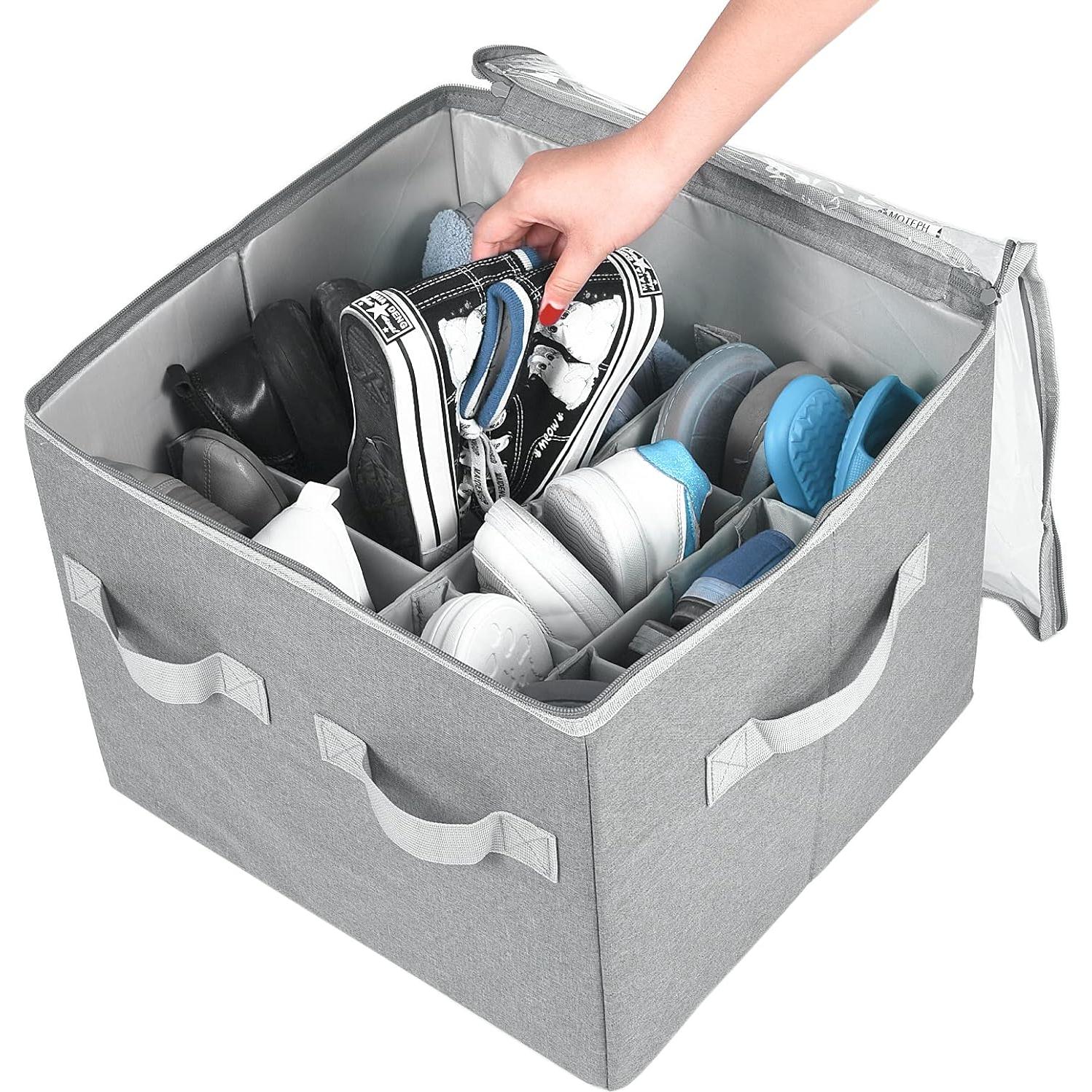 Organizador de Zapatos Moteph Gris Pequeño 12 Pares con Cubierta