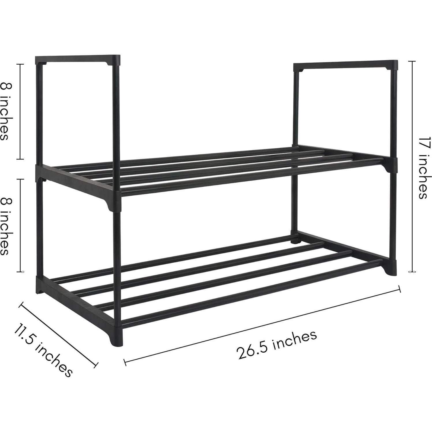 Estante de Zapatos 2 Niveles Americanflat - Negro - 43x67.3 cm
