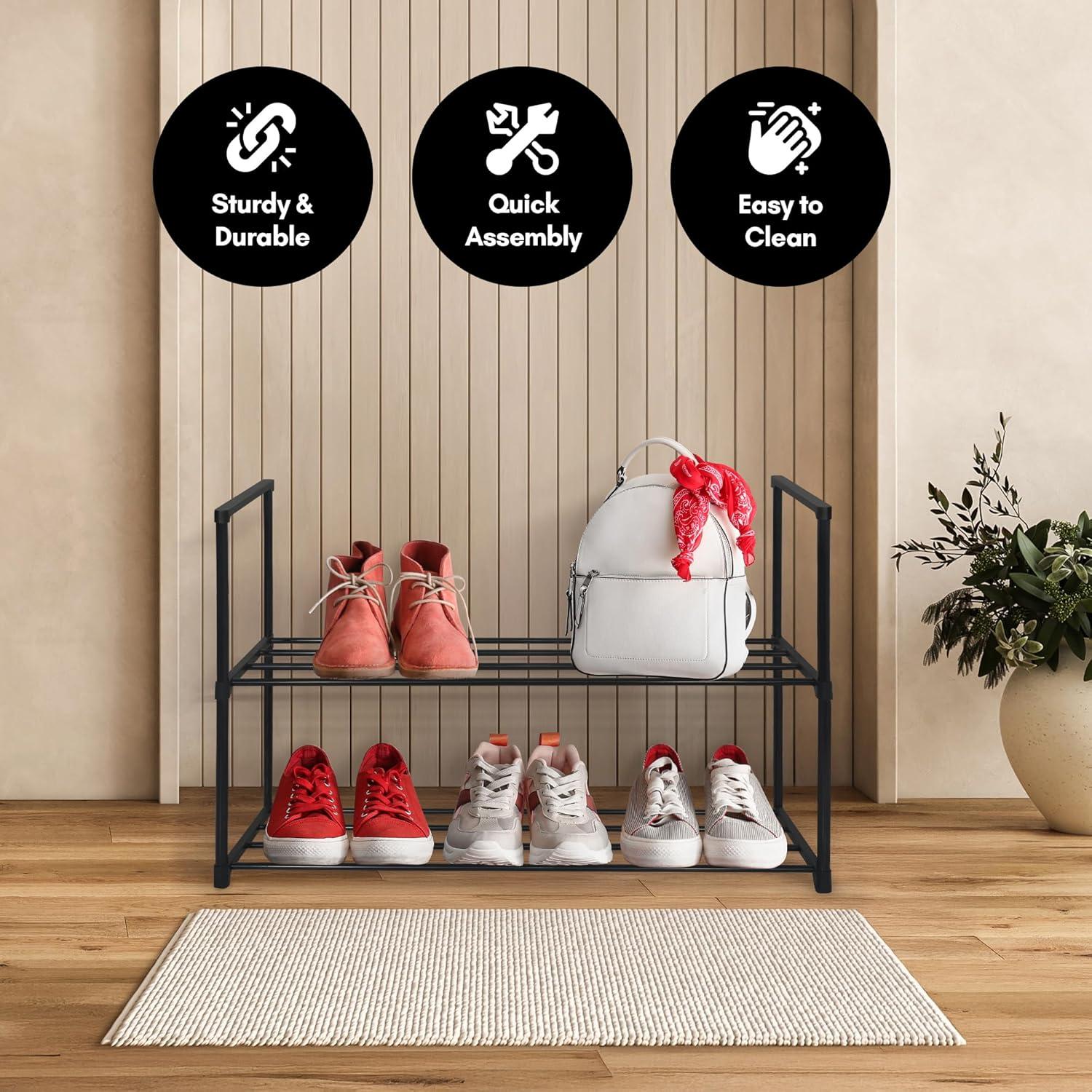 Estante de Zapatos 2 Niveles Americanflat - Negro - 43x67.3 cm